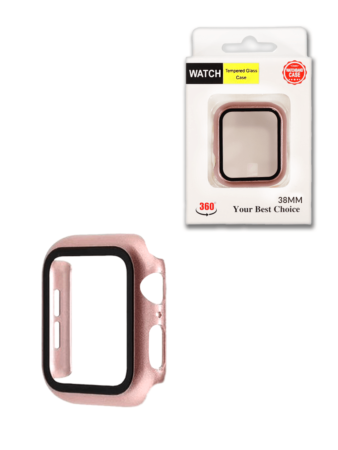 iWatch 38mm Hard PC Bumper Case with Tempered Glass - 2 (Only Ground Shipping)