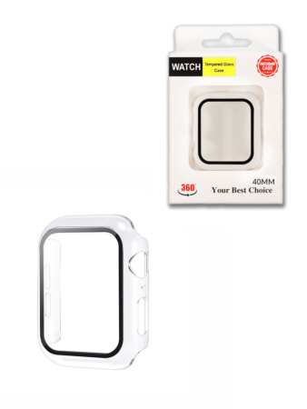 Hard PC Bumper Case with Tempered Glass for iWatch 40mm (CLEAR) (Only Ground Shipping)