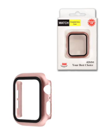 iWatch 40mm Hard PC Bumper Case with Tempered Glass - 2 (Only Ground Shipping)
