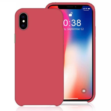 Soft Solid Silicone Case (Full Bottom Open) - RASPBERRY for iPhone XR (Only Ground Shipping)