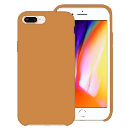 Soft Solid Silicone Case (Full Buttom Open) - PEANUT BROWN for iPhone 8P / 7P (Only Ground Shipping)