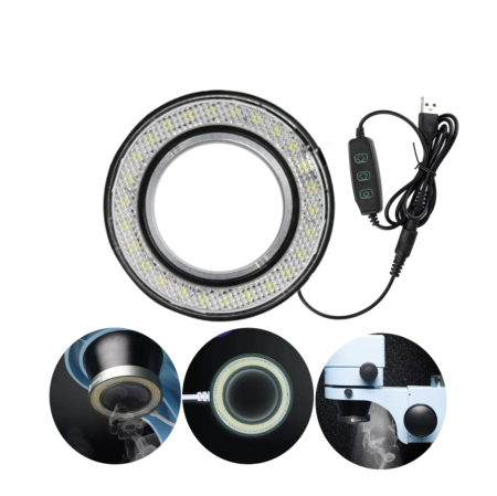 High Brightness Microscope Dustproof LED Adjustable Ring Light Illuminator Lamp (Only Ground Shipping)
