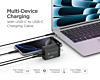 PowerPeak Triple Port GAN Charger with USB C-C Cable - (BLACK) (6 ft) (65W) (Only Ground Shipping)