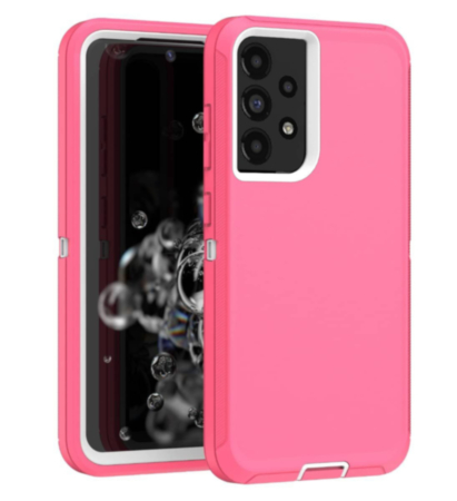 Heavy Duty Case for Galaxy A72 5G (LIGHT PINK & WHITE) (Only Ground Shipping)