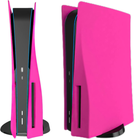 Faceplate Cover (PINK) (2 Piece Set) for PlayStation 5 Disc Edition (NO LOGO) (Only Ground Shipping)