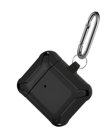 AirPods 1/2 ShockProof TPU+PC Case - BLACK & BLACK (Only Ground Shipping)