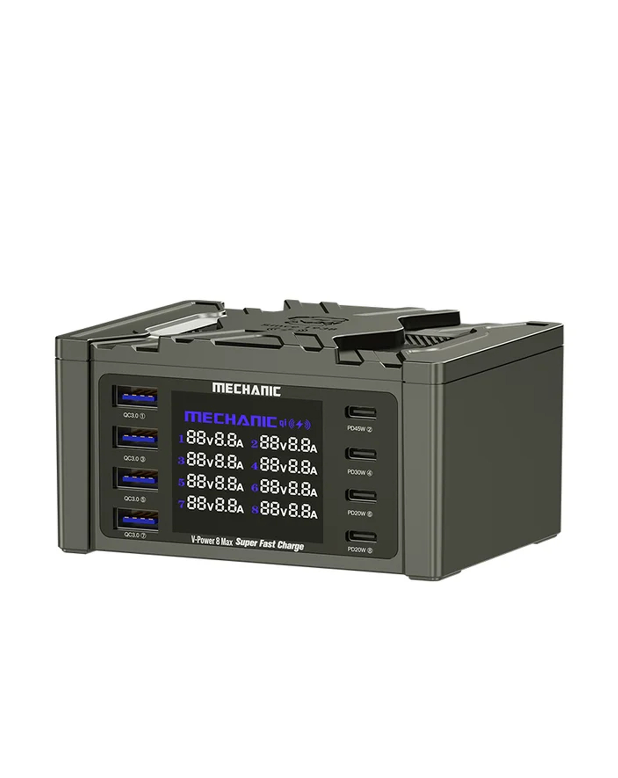 MECHANIC V-Power 8 Max 8-Ports Desktop Digital Display High Power Fast ...