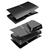 Faceplate Cover (BLACK) (4 Piece Set) for PlayStation 5 Slim Disc Edition (NO LOGO) (Only Ground Shipping)