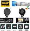 Night Vision Full HD Dash Cam with (1800 mAh) Battery (1280*720P / 30FPS) (Front / In-Cabin / Tail Camera) (Only Ground Shipping)