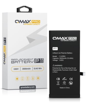 Buy the QMAX Pro Extended Capacity Replacement Battery for iPhone 11, 3500 mAH.
