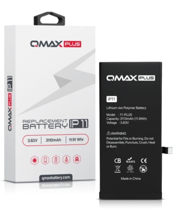 Stock up on the QMAX Plus Replacement Battery for iPhone 11, 3110 mAH.