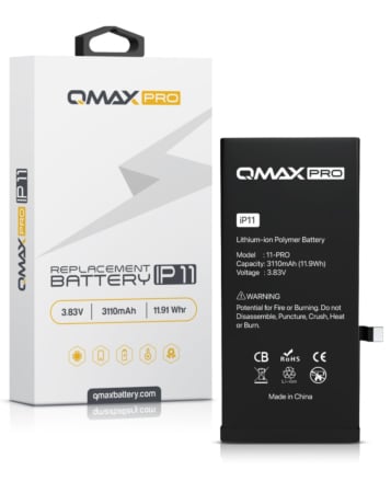 Shop the QMAX Pro Replacement Battery for iPhone 11, 3110 mAH.