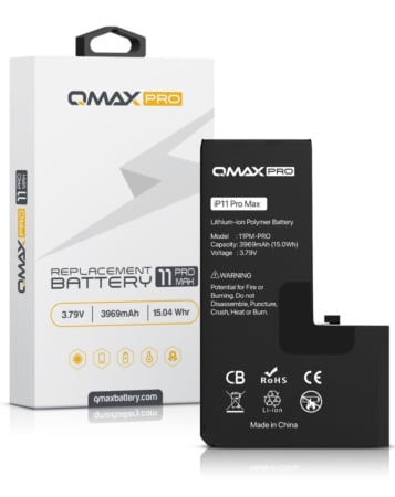 Stock up on the QMAX Pro replacement battery for iPhone 11 Pro Max, 3969 mAh.