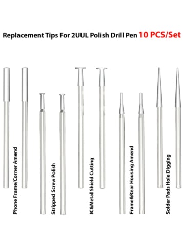 2UUL DA82 Replacement Tips for 2UUL Polish Drill Pen (10 Pcs Set)