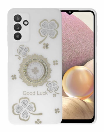 Galaxy S24FE Luxury Diamond Shiny Cases with Ring - WHITE (Only Ground Shipping)