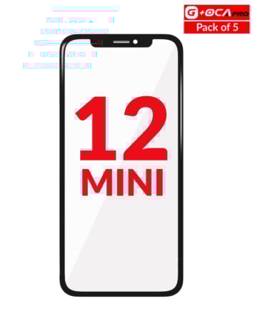 Front Glass with OCA (Pack of 5) for iPhone 12 Mini (G+ Oca Pro)