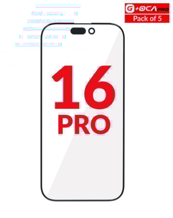 Stock up on the Front Glass with OCA for iPhone 16 Pro, G+ OCA Pro, in a pack of 5.