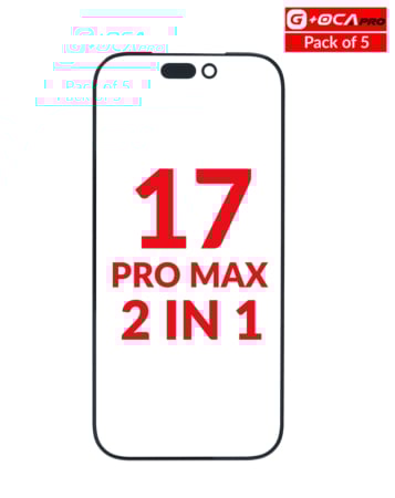 G+Oca Pro Front Glass with OCA for iPhone 17 Pro Max (Pack of 5) (2 in 1)