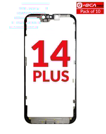 Stock up on the G+ OCA Pro metal frame for the iPhone 14 Plus — pack of 10.