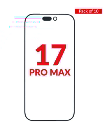 Front Glass with OCA (Pack of 10) for iPhone 17 Pro Max (Premium)