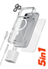 xBase by PowerPeak ProTech 5-in-1 Protection & Power Kit (Clear) for iPhone 17 Pro / 18 Pro - Case + Tempered Glass + 30W USB-C Power Adapter + USB C-C Cable + Lens Protector (Only Ground Shipping)