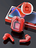 Mini Clear Sport Earbuds - RED (Only Ground Shipping)