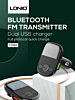LDNIO C706Q Bluetooth 5.0 FM with 2X USB A+C Car Charger with USB A-L Cable (3ft) (25W) (Only Ground Shipping)