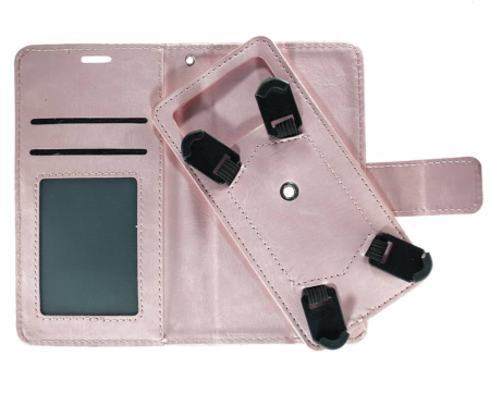 YUW-Small (4.5"-4.8") Universal Wallet Case with 360 Degree Rotating  Swivel Stand - PINK (Only Ground Shipping)