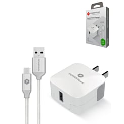 Power Peak USB-A Wall Charger with USB A-M Cable  (12W) (Only Ground Shipping)