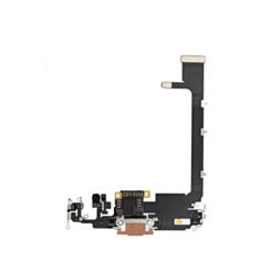 Shop the charging port flex cable for iPhone 11 Pro Max in gold. It’s an aftermarket part.