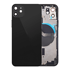 Back Housing Frame with Small Components Pre-Installed for iPhone 12 (NO LOGO) (BLACK)