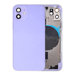 Back Housing Frame with Small Components Pre-Installed for iPhone 12 (NO LOGO) (PURPLE)