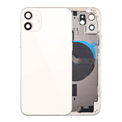Back Housing Frame with Small Components Pre-Installed for iPhone 12 (NO LOGO) (WHITE)