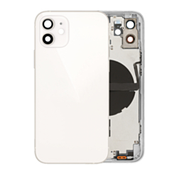 Back Housing Frame with Small Components Pre-Installed for iPhone 12 (NO LOGO) (International) (WHITE)