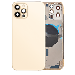 Back Housing Frame with Small Components Pre-Installed for iPhone 12 Pro Max (NO LOGO) (GOLD)