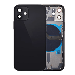 Back Housing Frame with Small Components Pre-Installed for iPhone 12 Mini (NO LOGO) (BLACK)