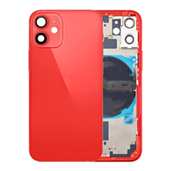 Back Housing Frame with Small Components Pre-Installed for iPhone 12 Mini (NO LOGO) (RED)