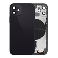 Back Housing Frame with Small Components Pre-Installed for iPhone 12 Mini (NO LOGO) (BLACK) (International)