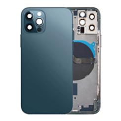 Back Housing Frame with Small Components Pre-Installed for iPhone 12 Pro (NO LOGO) (PACIFIC BLUE)