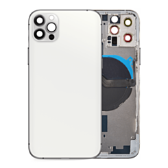 Back Housing Frame with Small Components Pre-Installed for iPhone 12 Pro (NO LOGO) (SILVER)