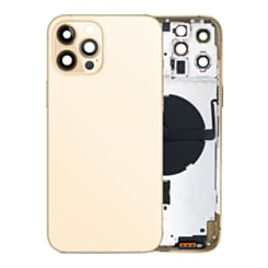 Back Housing Frame with Small Components Pre-Installed for iPhone 12 Pro Max (NO LOGO) (GOLD)