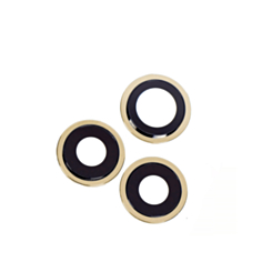 Back Camera Lens with Bracket for iPhone 12 Pro Max (GOLD) (3 Piece Set) (Premium)