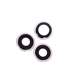 Back Camera Lens with Bracket for iPhone 12 Pro Max (SILVER) (3 Piece Set) (Premium)