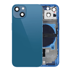 Back Housing Frame with Small Components Pre-Installed for iPhone 13 (NO LOGO) (US Version) (BLUE)