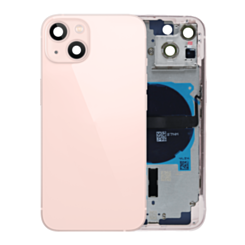 Back Housing Frame with Small Components Pre-Installed for iPhone 13 (NO LOGO) (US Version) (PINK)
