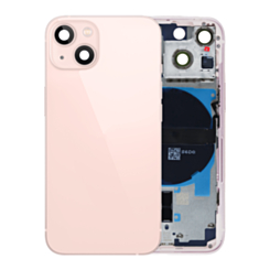 Back Housing Frame with Small Components Pre-Installed for iPhone 13 Mini (NO LOGO) (US Version) (PINK)