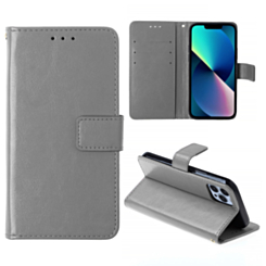 Leather Wallet Case with Card Slot - GRAY for iPhone 13 Pro Max (Only Ground Shipping)