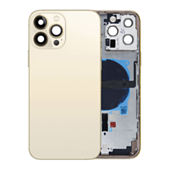 Back Housing Frame with Small Components Pre-Installed for iPhone 13 Pro Max (NO LOGO) (US Version) (GOLD)