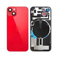 Back Glass with MagSafe Magnet & NFC & Flashlight Flex for iPhone 14 (NO LOGO) (RED)