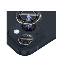 Glitter Diamond Camera Lens with HD Tempered Glass for iPhone 14 / 14 Plus (BLACK)